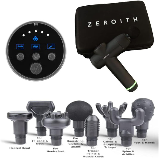 Zeroith Heated Massage Gun w/ 8 attachments